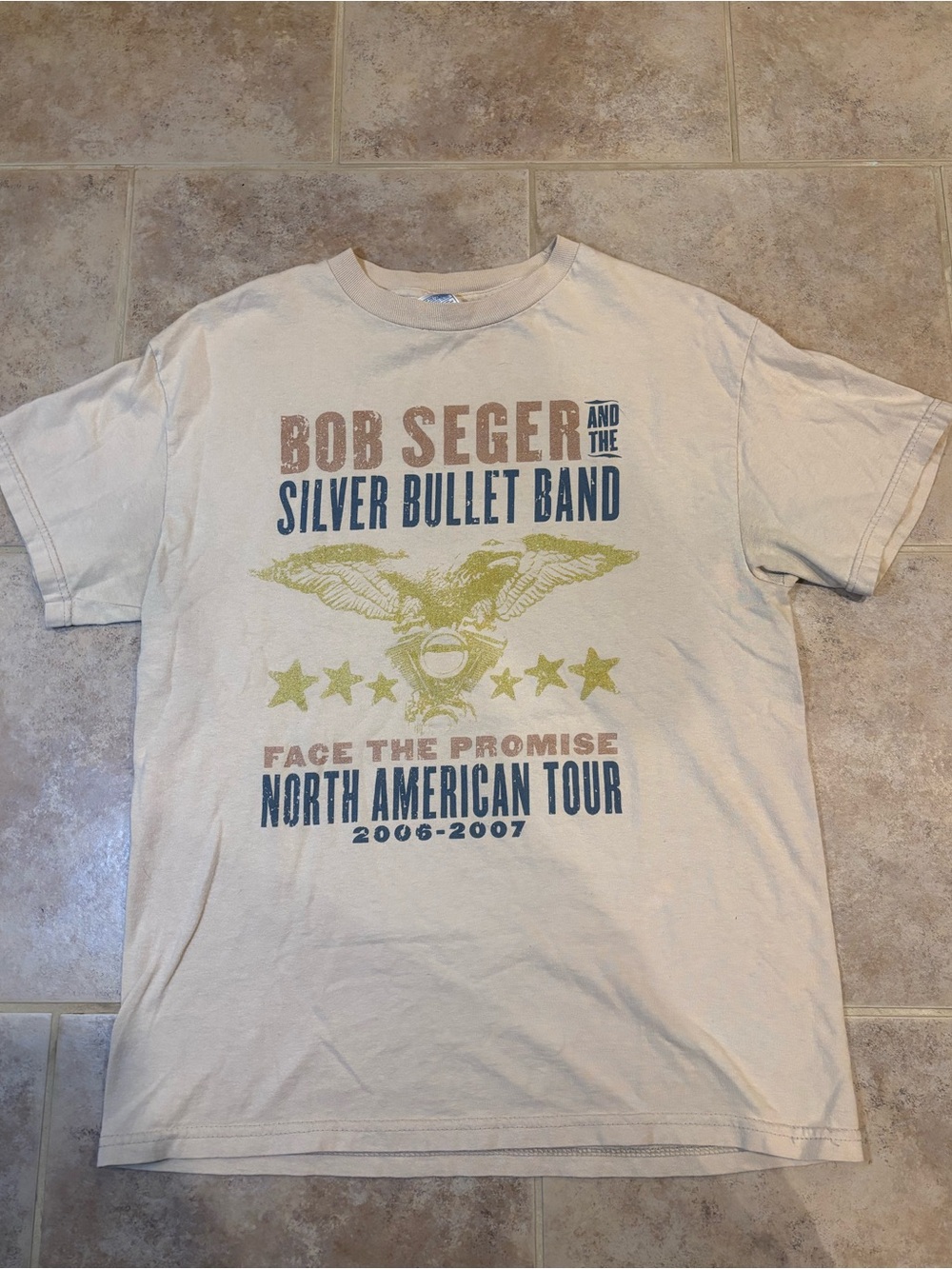 Bob Seger 2006 Concert Tour Tee - Cream Mens Medium